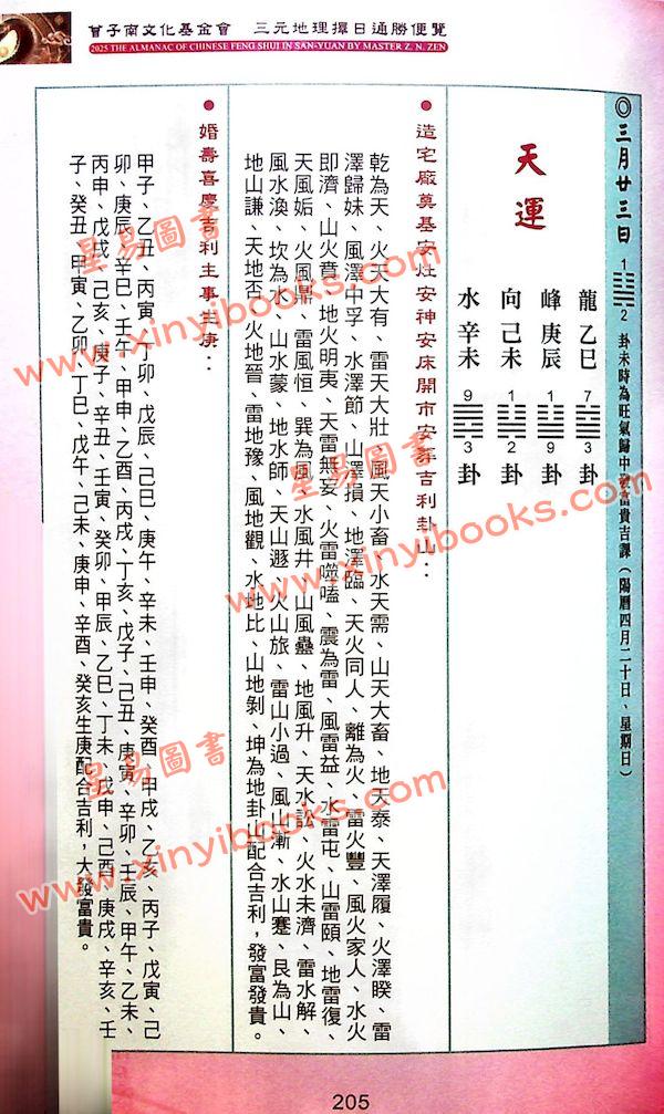 曾王君：2025乙巳年曾子南宗师三元地理择日通胜便览 最後1本